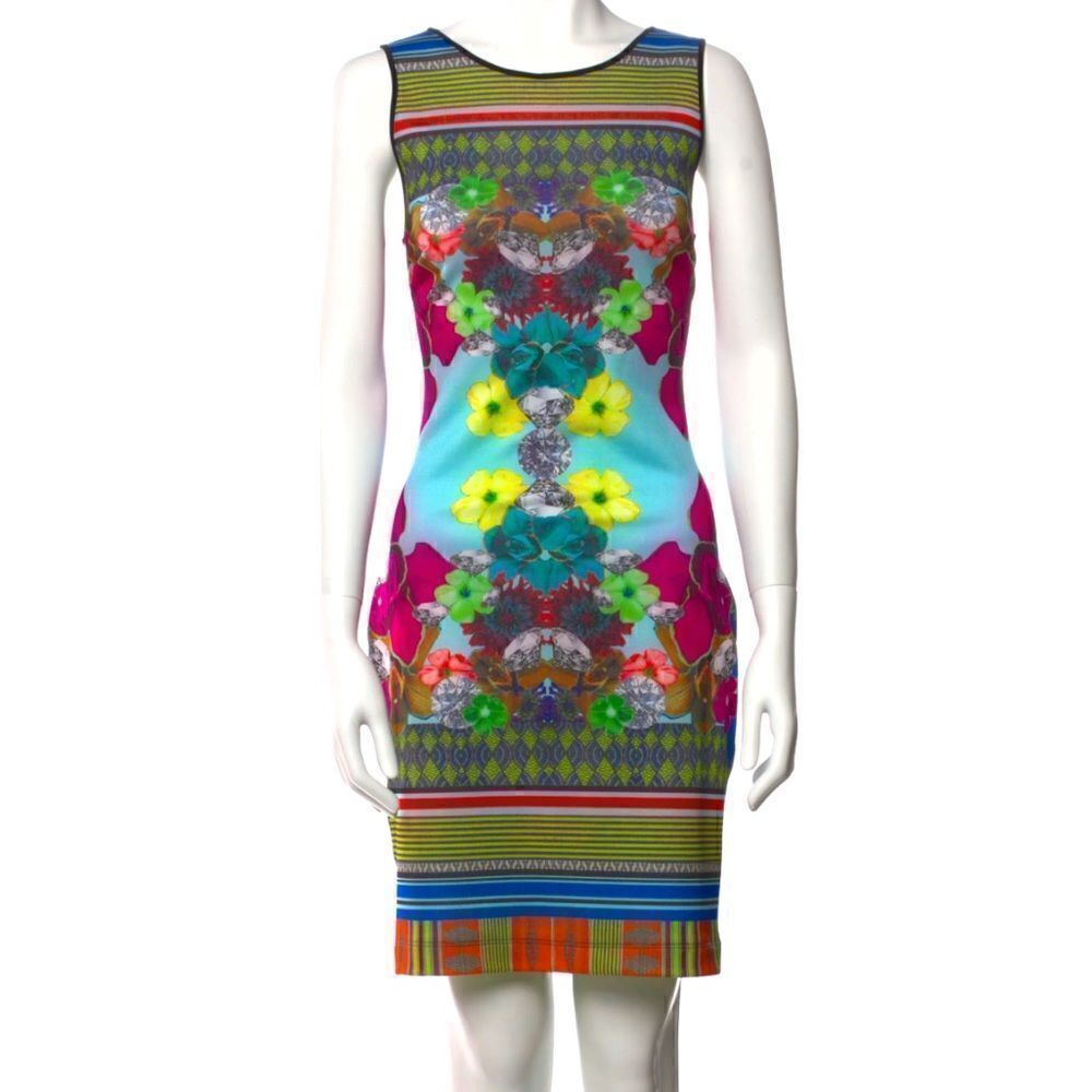 Clover Canyon Kaleidoscope‎ Orchid Diamond Print Low Back Mini Dress Size Small
